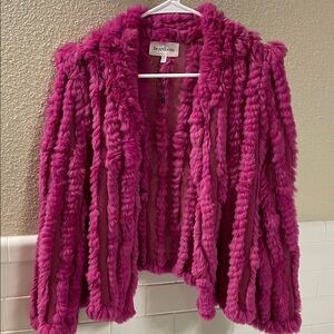 Heartloom genuine rabbit fur Blazer . New w/o tags . Hot pink